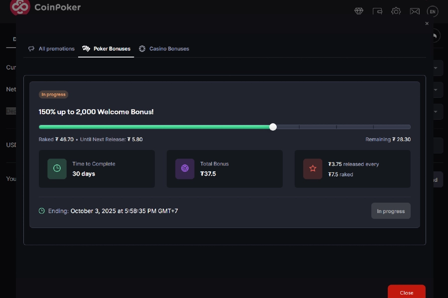 Bono de Dinero Real y Rakeback Semanal