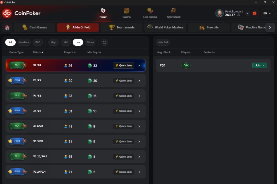 Encuentra el Juego All-In o Fold Adecuado