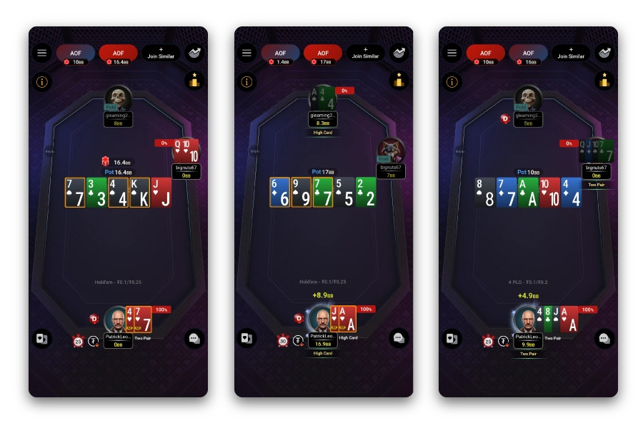 App móvil All-In o Fold para iOS y Android