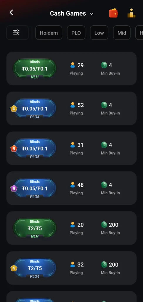 24/7 Cash Games en Muchos Formatos