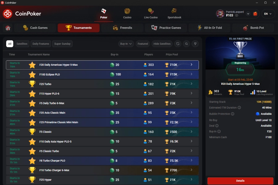 Torneos de Texas Hold’em Online 