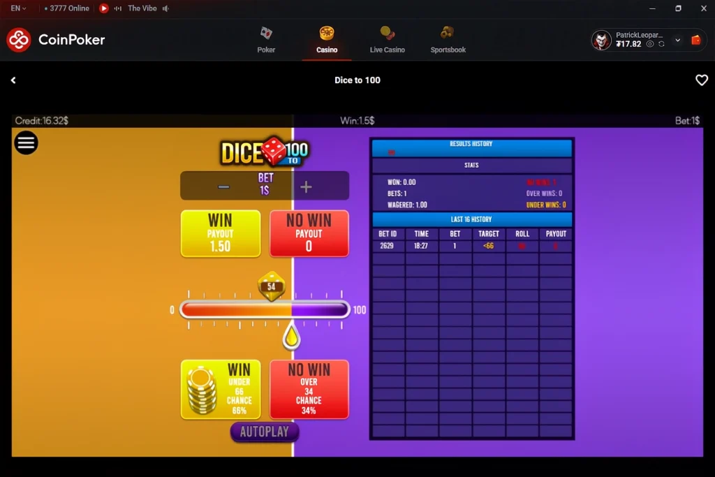 Juegos de Dados Crypto